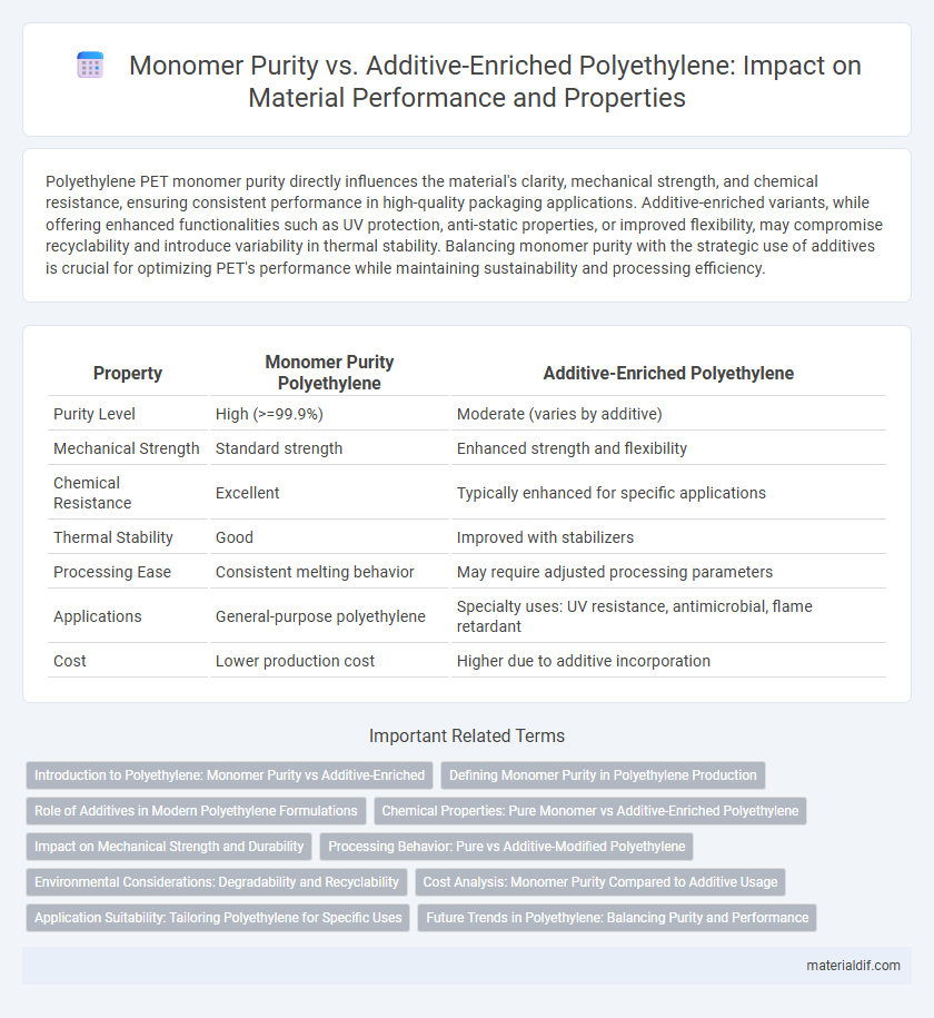 Monomer Purity vs. Additive-Enriched Polyethylene: Impact on Material Performance and Properties