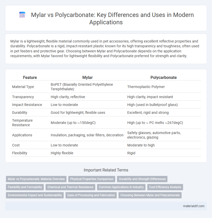 Mylar vs Polycarbonate: Key Differences and Uses in Modern Applications