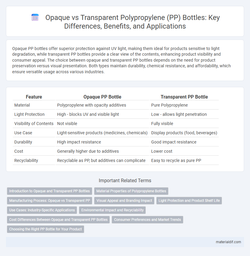 Opaque vs Transparent Polypropylene (PP) Bottles: Key Differences, Benefits, and Applications