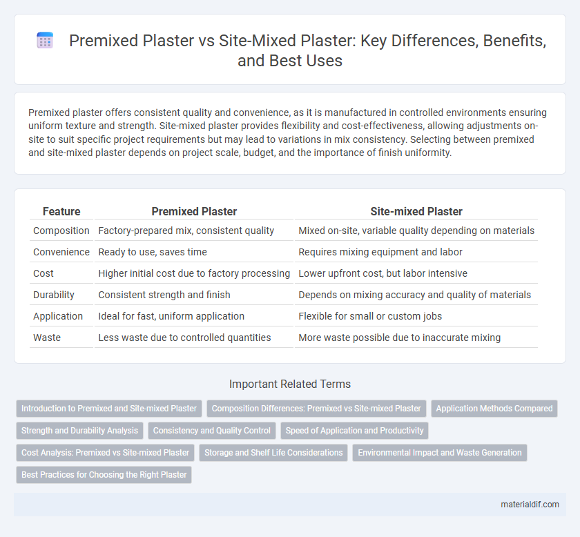 Premixed Plaster vs Site-Mixed Plaster: Key Differences, Benefits, and Best Uses