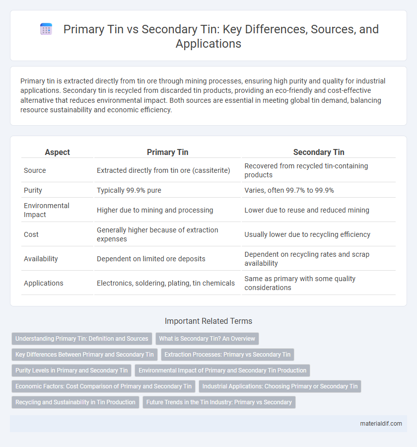 Primary Tin vs Secondary Tin: Key Differences, Sources, and Applications