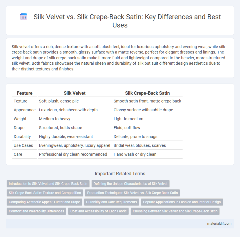 Silk Velvet vs. Silk Crepe-Back Satin: Key Differences and Best Uses