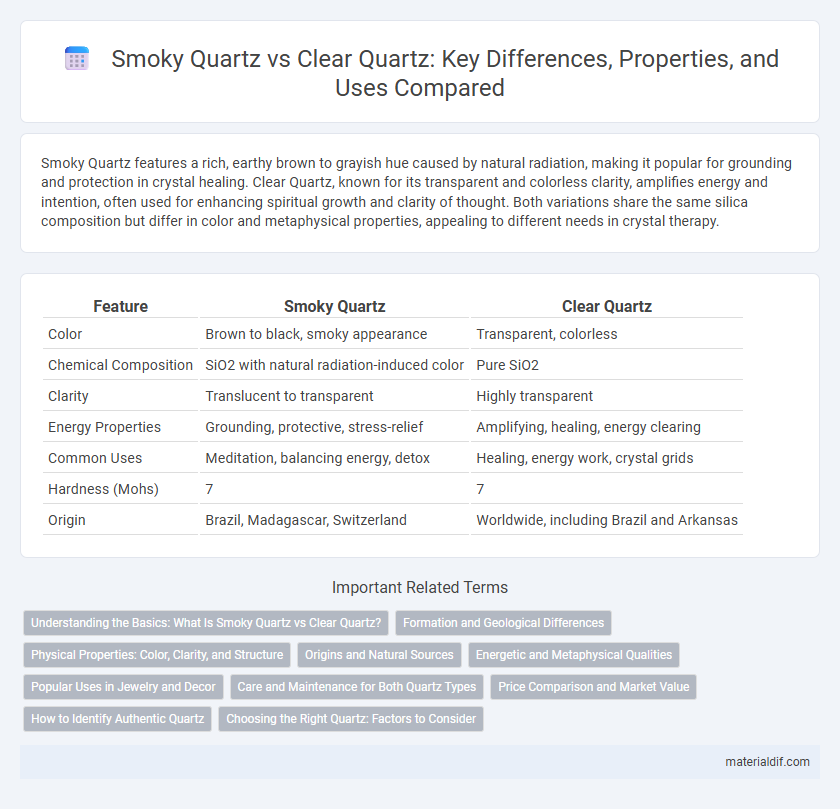 Smoky Quartz vs Clear Quartz: Key Differences, Properties, and Uses Compared