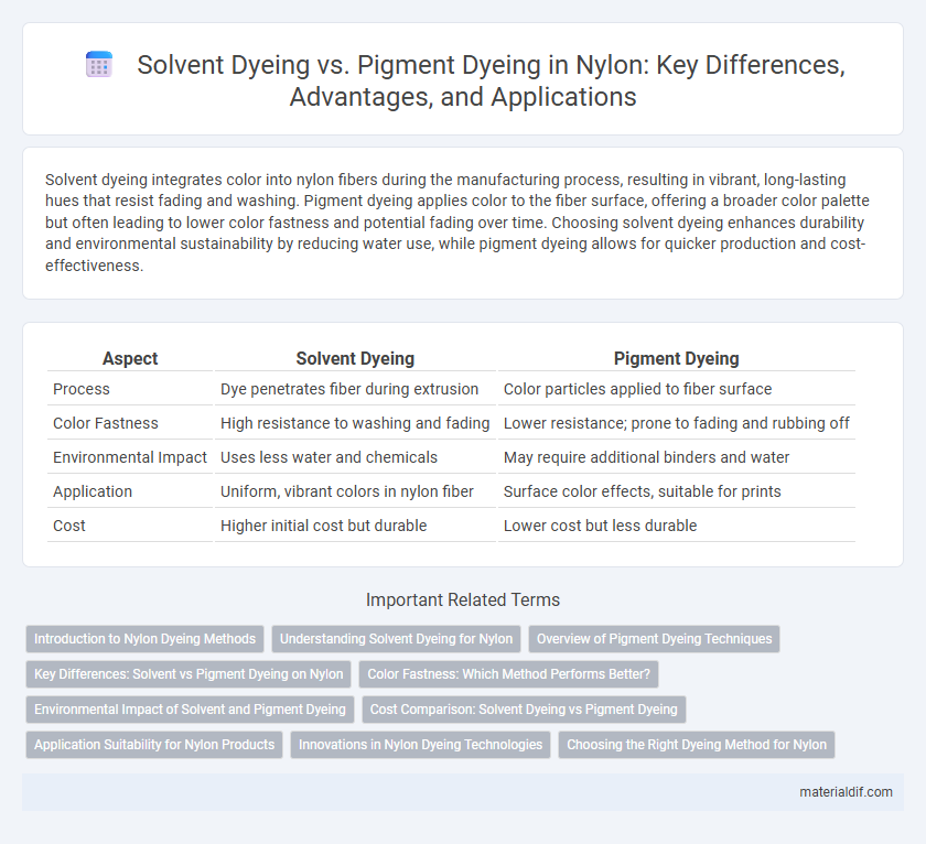 Solvent Dyeing vs. Pigment Dyeing in Nylon: Key Differences, Advantages, and Applications