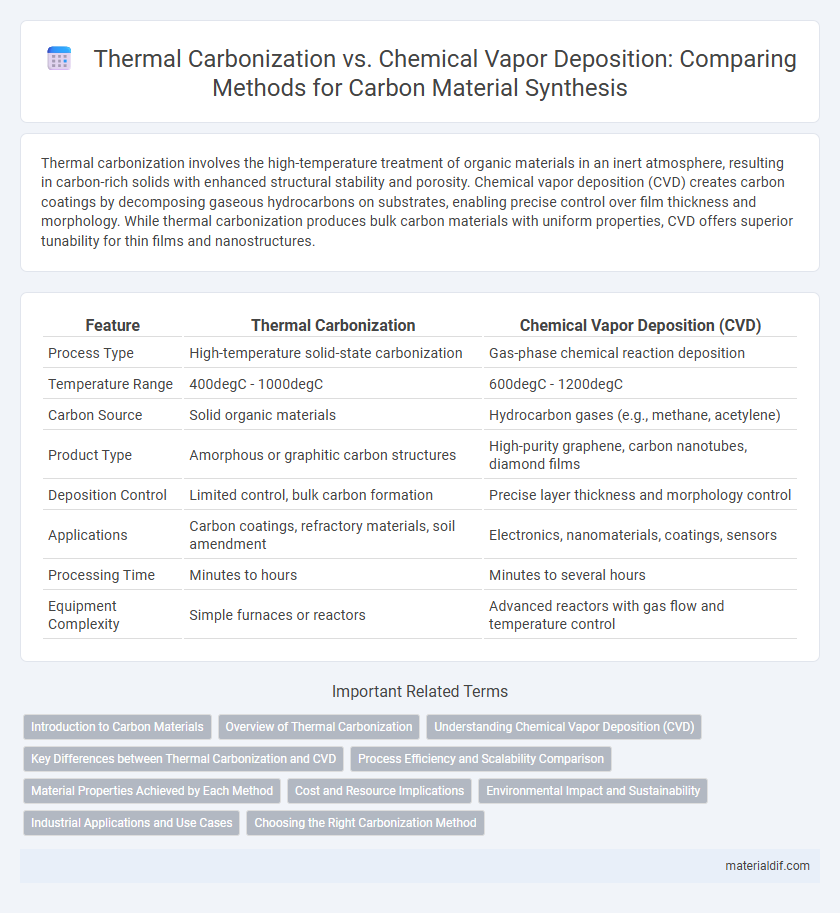 Thermal Carbonization vs. Chemical Vapor Deposition: Comparing Methods for Carbon Material Synthesis