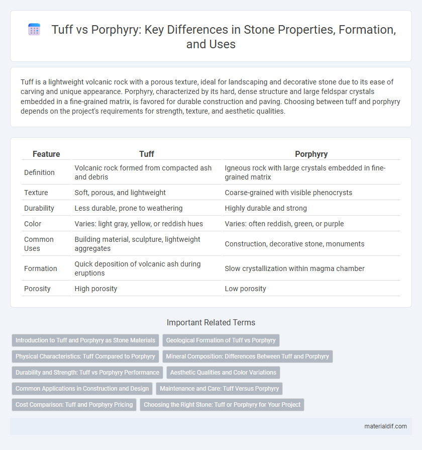 Tuff vs Porphyry: Key Differences in Stone Properties, Formation, and Uses