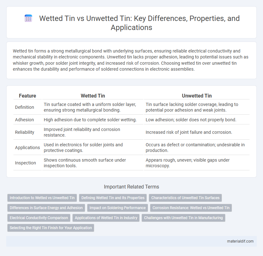 Wetted Tin vs Unwetted Tin: Key Differences, Properties, and Applications