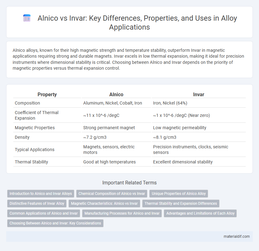 Alnico vs Invar: Key Differences, Properties, and Uses in Alloy Applications