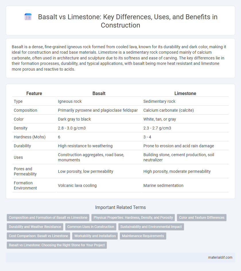 Basalt vs Limestone: Key Differences, Uses, and Benefits in Construction