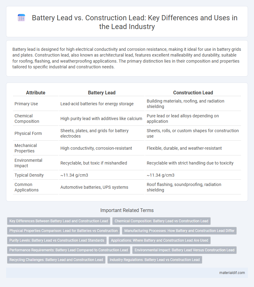 Battery Lead vs. Construction Lead: Key Differences and Uses in the Lead Industry