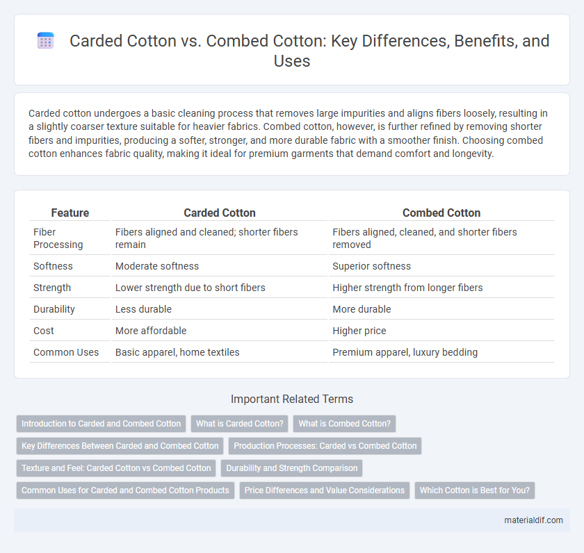 Carded Cotton vs. Combed Cotton: Key Differences, Benefits, and Uses