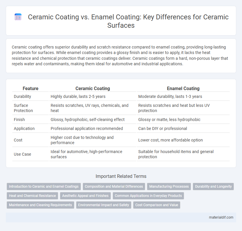 Ceramic Coating vs. Enamel Coating: Key Differences for Ceramic Surfaces