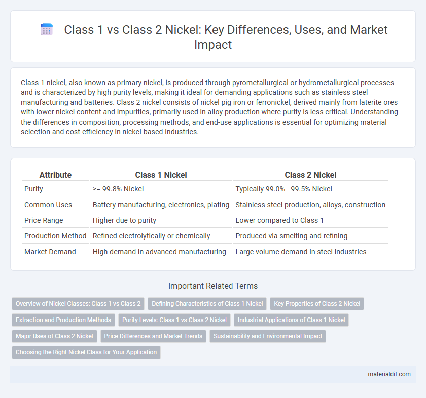 Class 1 vs Class 2 Nickel: Key Differences, Uses, and Market Impact