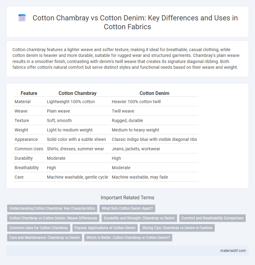 Cotton Chambray vs Cotton Denim: Key Differences and Uses in Cotton Fabrics