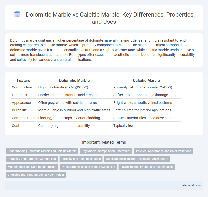 Dolomitic Marble vs Calcitic Marble: Key Differences, Properties, and Uses