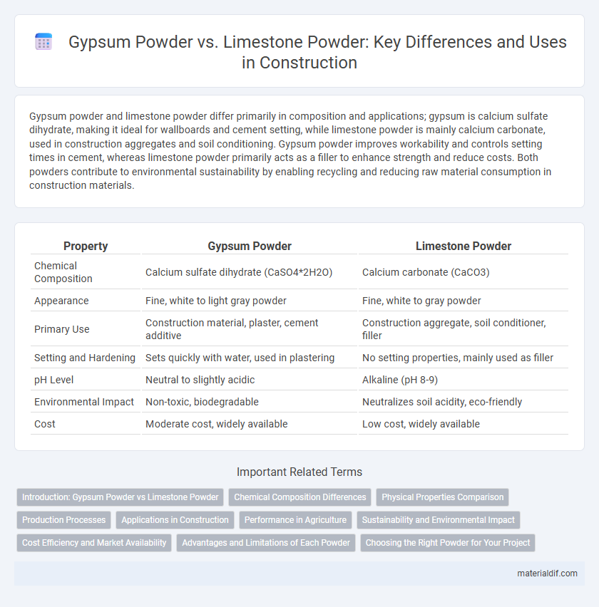 Gypsum Powder vs. Limestone Powder: Key Differences and Uses in Construction