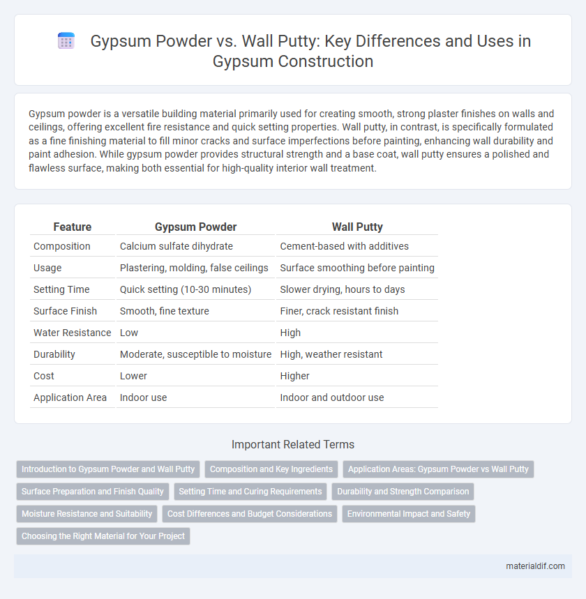 Gypsum Powder vs. Wall Putty: Key Differences and Uses in Gypsum Construction