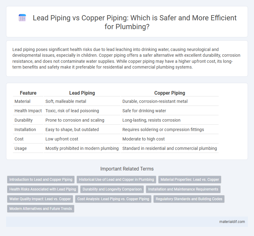 Lead Piping vs Copper Piping: Which is Safer and More Efficient for Plumbing?