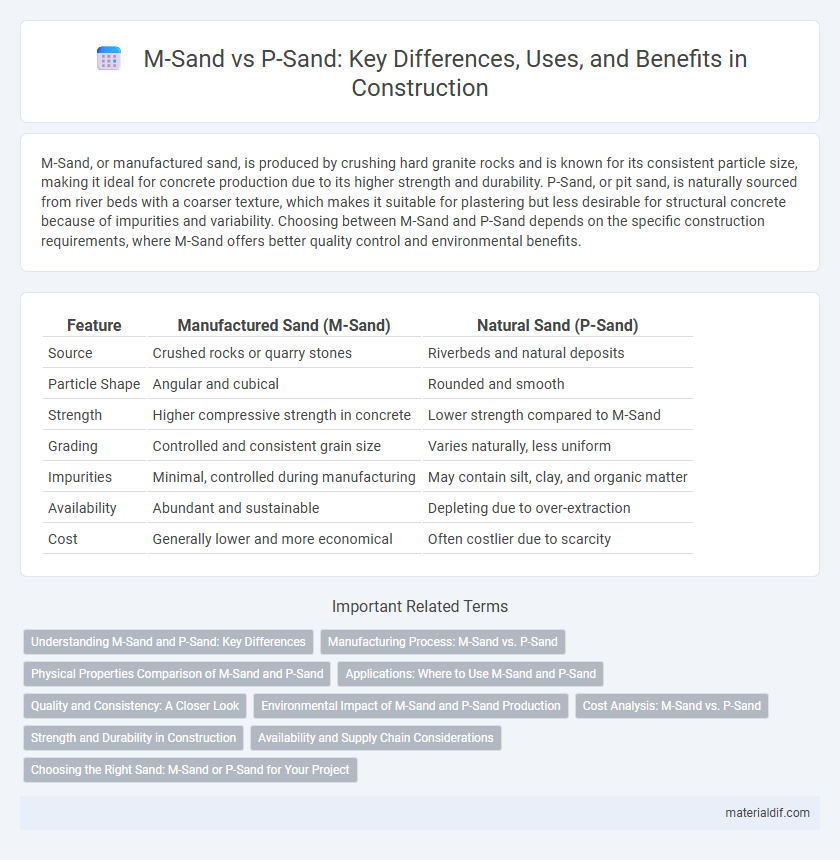M-Sand vs P-Sand: Key Differences, Uses, and Benefits in Construction