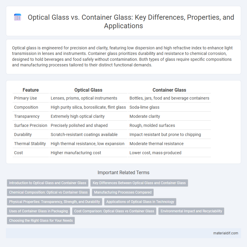 Optical Glass vs. Container Glass: Key Differences, Properties, and Applications