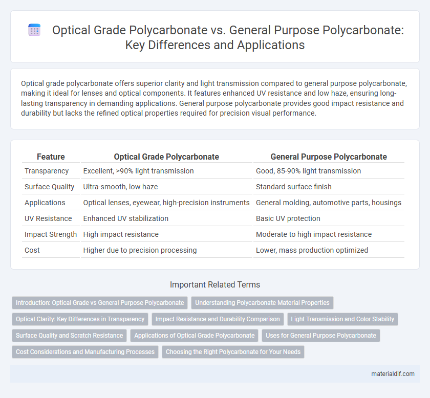 Optical Grade Polycarbonate vs. General Purpose Polycarbonate: Key Differences and Applications