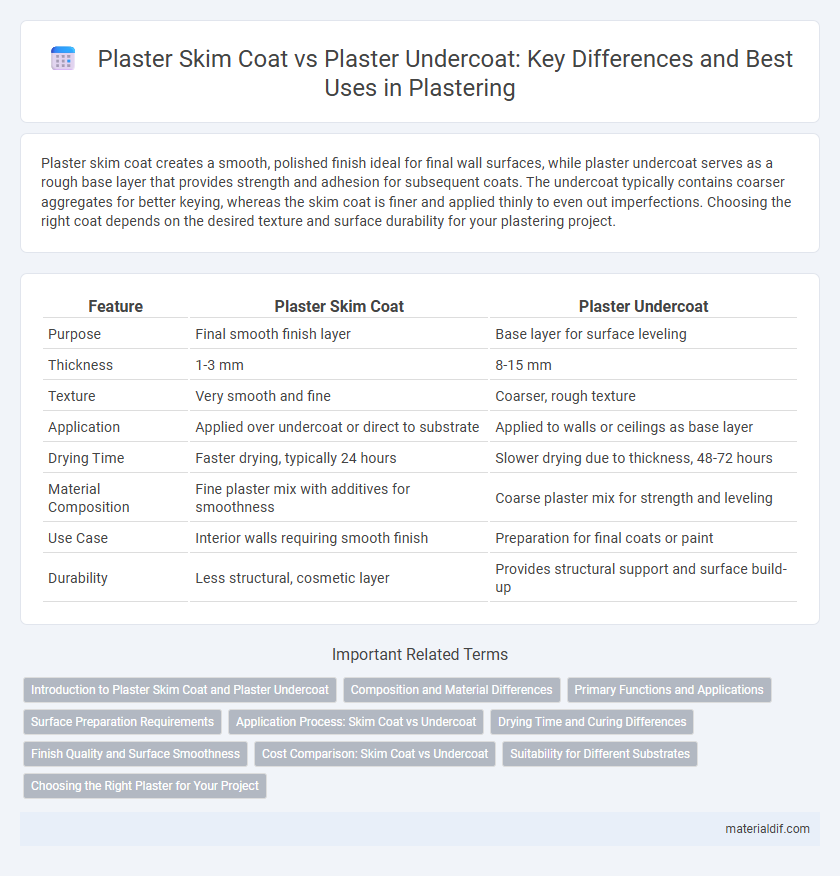 Plaster Skim Coat vs Plaster Undercoat: Key Differences and Best Uses in Plastering