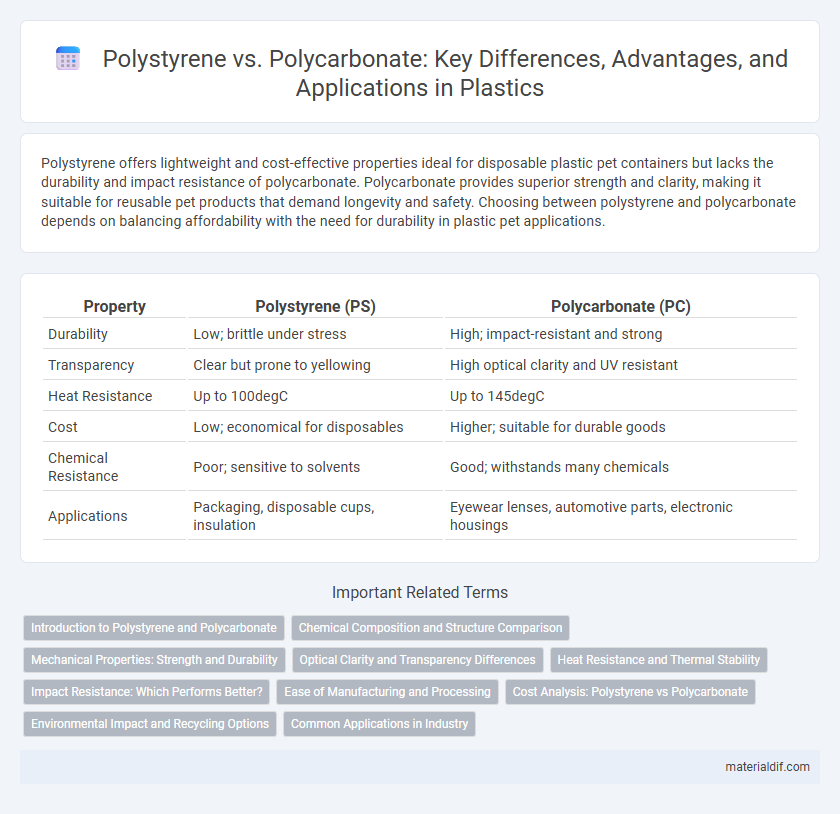 Polystyrene vs. Polycarbonate: Key Differences, Advantages, and Applications in Plastics