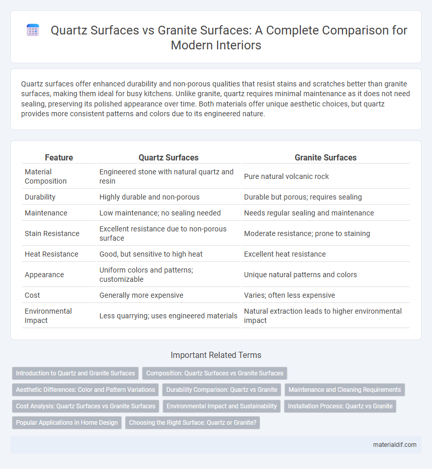 Quartz Surfaces vs Granite Surfaces: A Complete Comparison for Modern Interiors