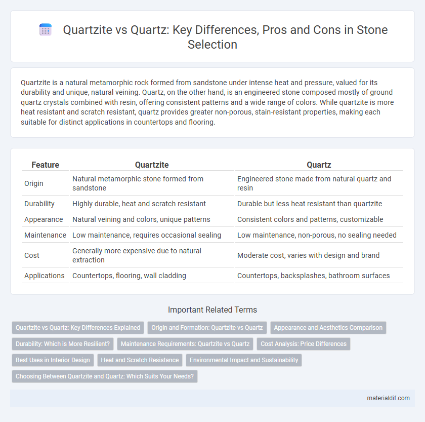 Quartzite vs Quartz: Key Differences, Pros and Cons in Stone Selection