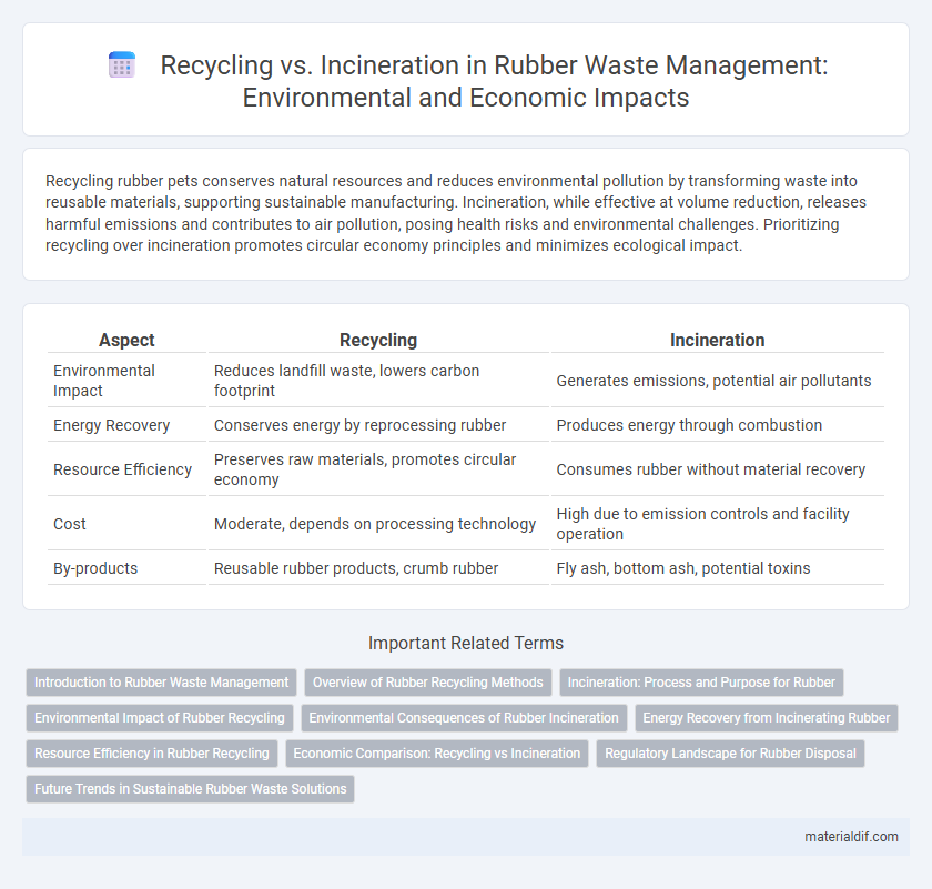 Recycling vs. Incineration in Rubber Waste Management: Environmental and Economic Impacts