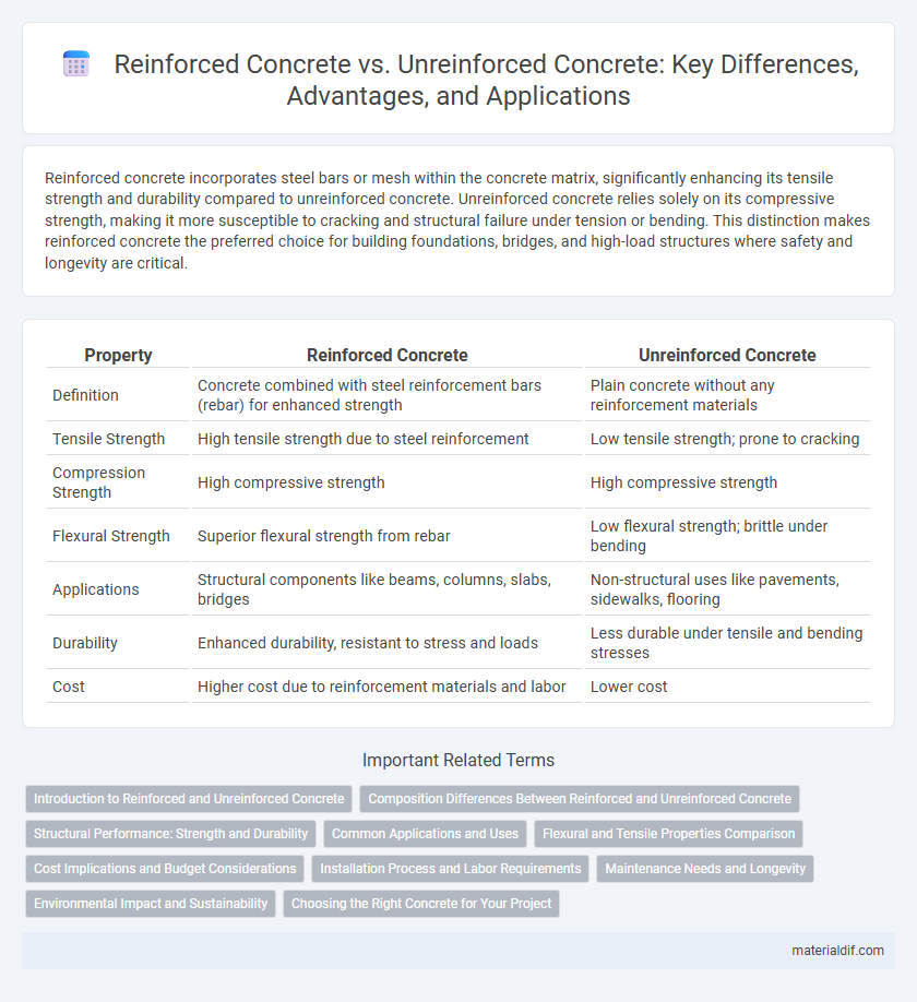 Reinforced Concrete vs. Unreinforced Concrete: Key Differences, Advantages, and Applications