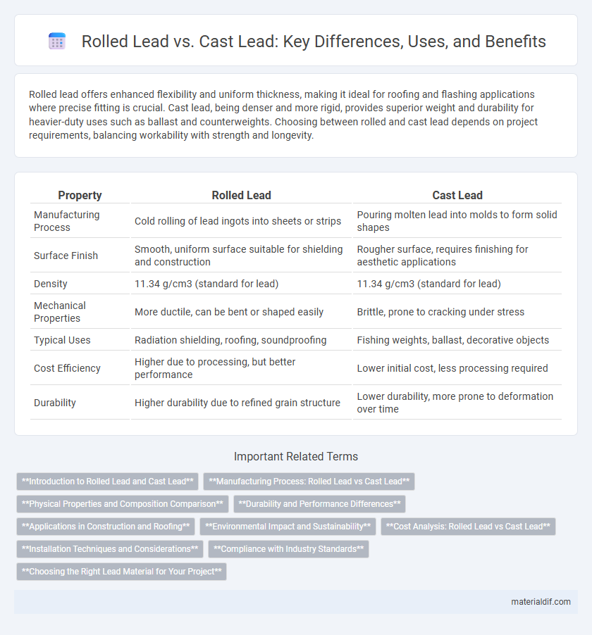 Rolled Lead vs. Cast Lead: Key Differences, Uses, and Benefits