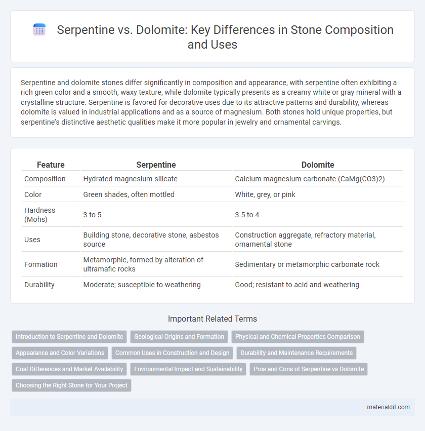 Serpentine vs. Dolomite: Key Differences in Stone Composition and Uses
