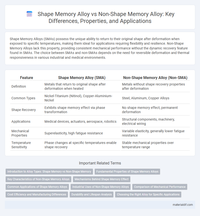 Shape Memory Alloy vs Non-Shape Memory Alloy: Key Differences, Properties, and Applications