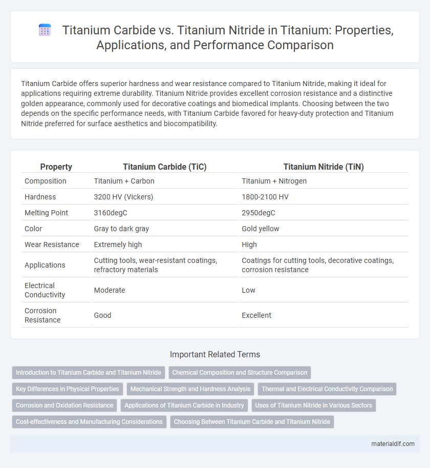 Titanium Carbide vs. Titanium Nitride in Titanium: Properties, Applications, and Performance Comparison