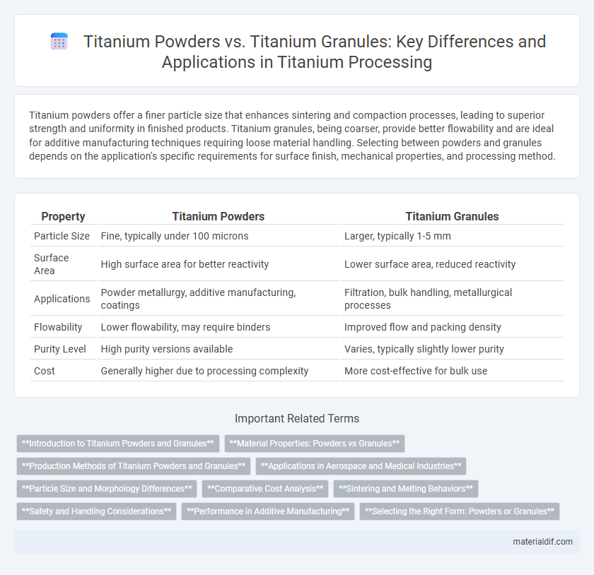 Titanium Powders vs. Titanium Granules: Key Differences and Applications in Titanium Processing
