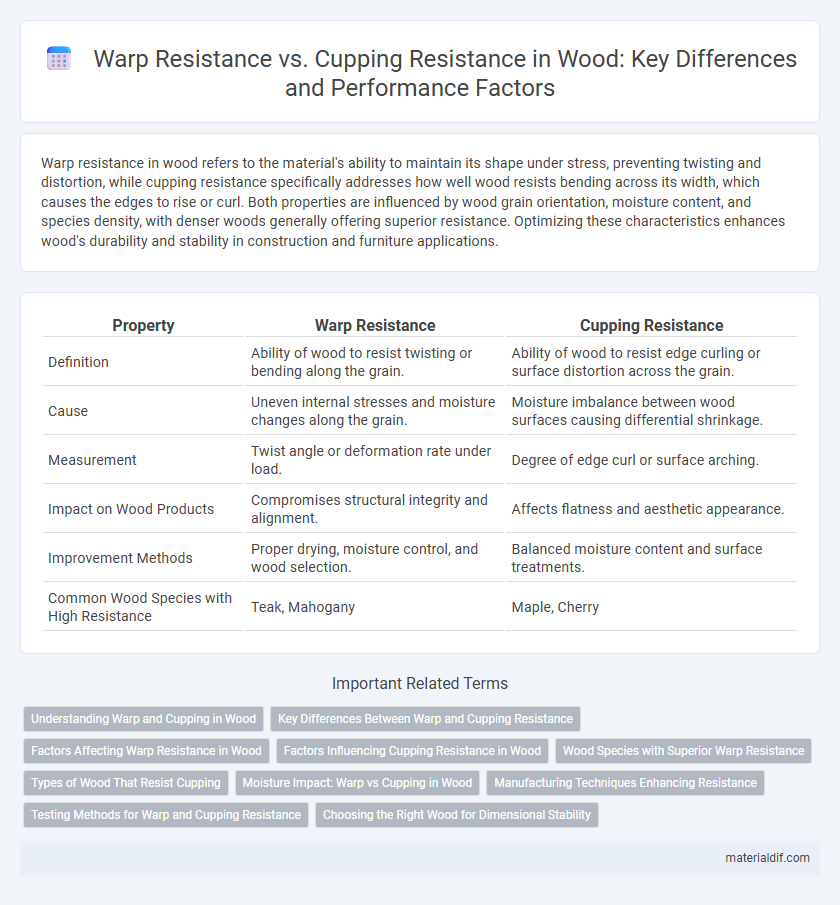 Warp Resistance vs. Cupping Resistance in Wood: Key Differences and Performance Factors
